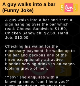 funny walked into a bar jokes