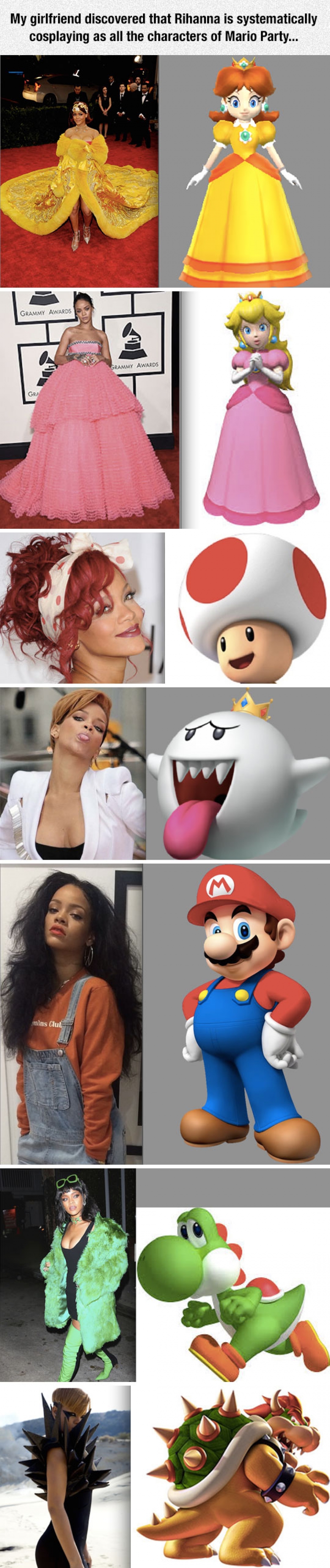 Rihanna Cosplaying Mario Party