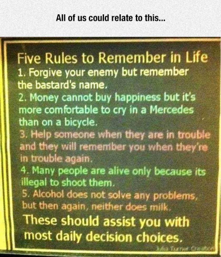 Rules To Remember In Life