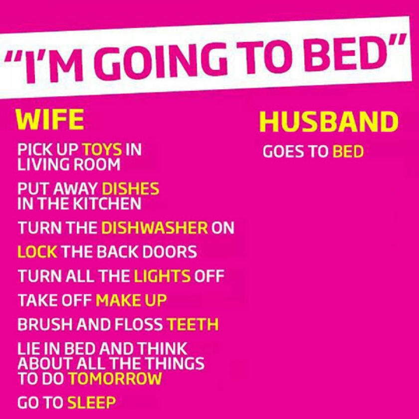 Going To Bed: Wife Vs. Husband