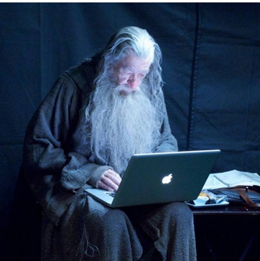                          Gandalf checks his emails                      