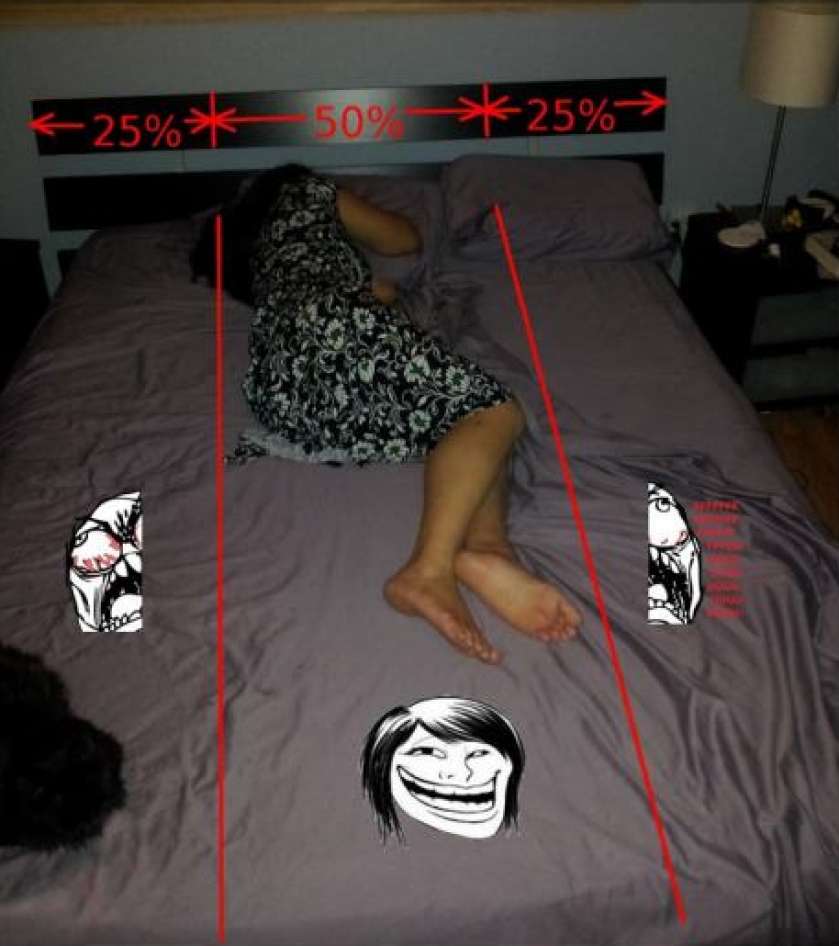                          My Girlfriend’s Idea of Her Half of the Bed                      