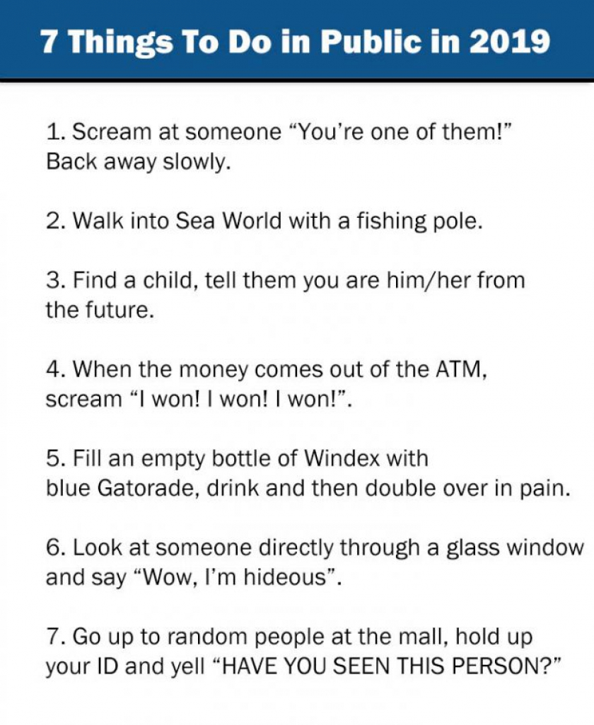 7 Things to do in public