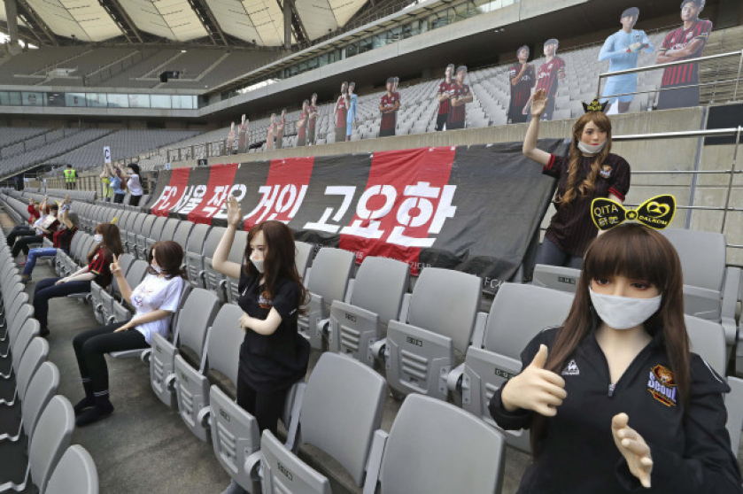 South Korean football club uses sex dolls to fill empty stadium