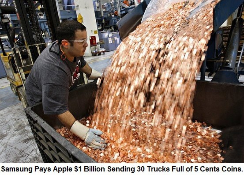                          Samsung Pays Apple                      