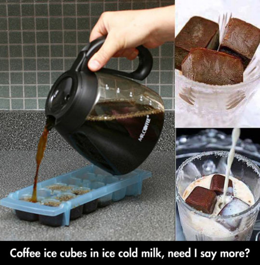 Ice Cube Coffee In Cold Milk