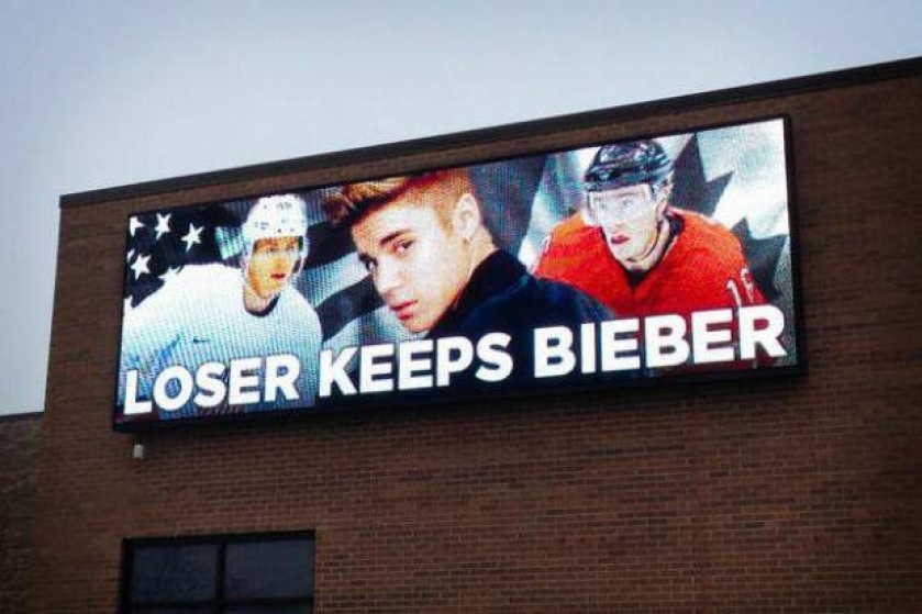                          Hockey Game Billboard Canada VS USA                      