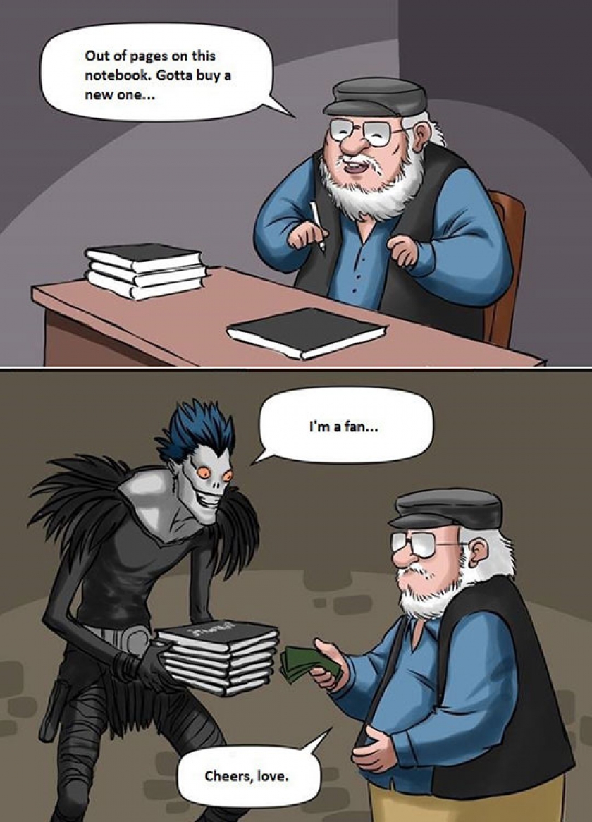 George R. R. Martin Buying His Notebooks