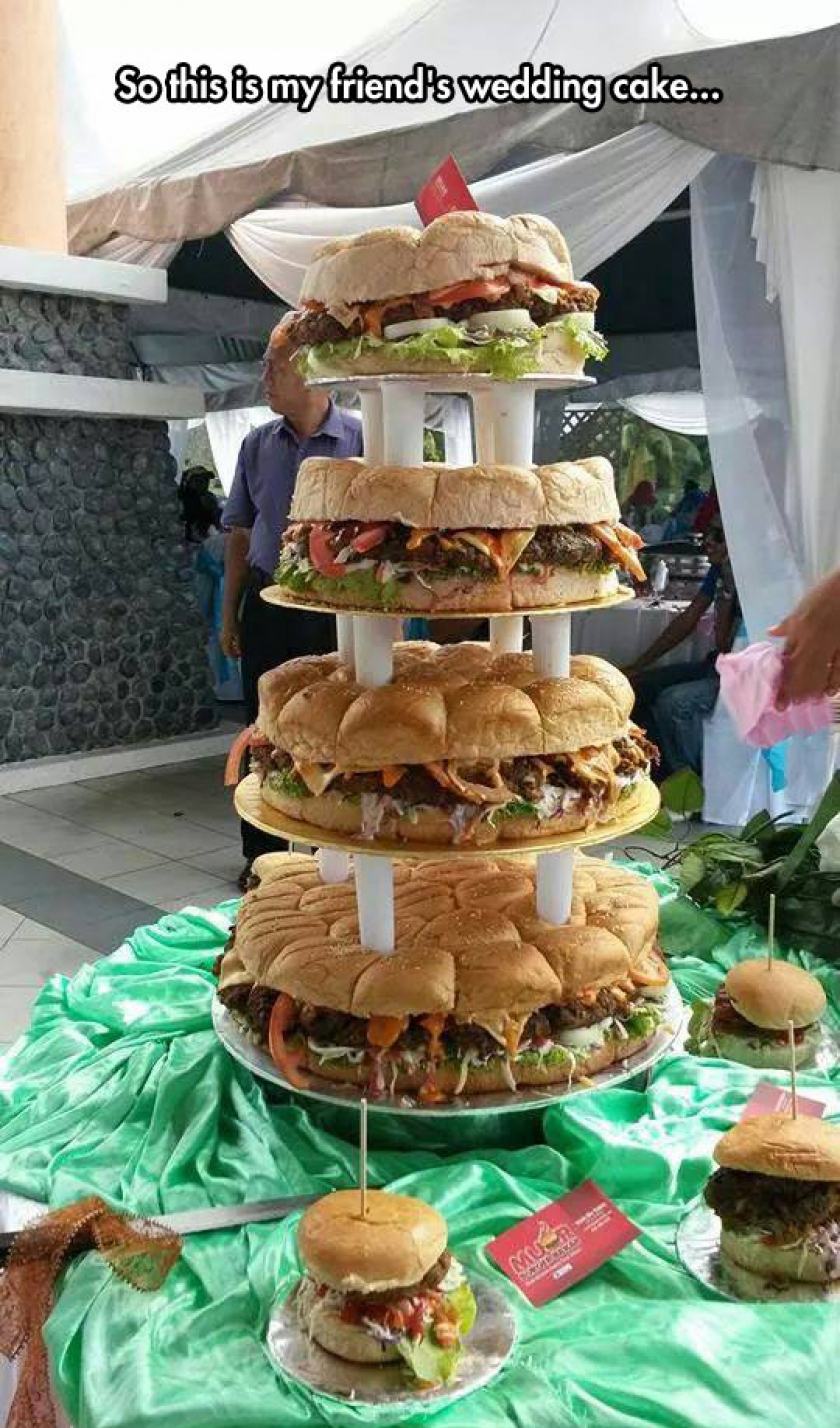Epic Burger Wedding Cake