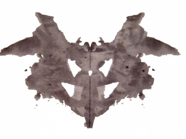 Which word comes to mind when you view this inkblot?