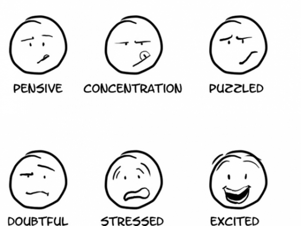 Which facial expression are you drawn to first?