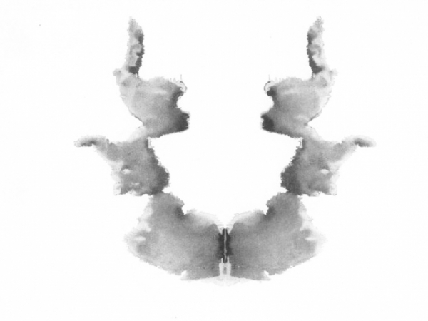 What word comes to mind when you view this inkblot?