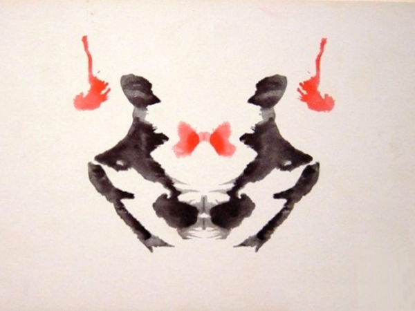 Which word comes to mind when you view this inkblot?