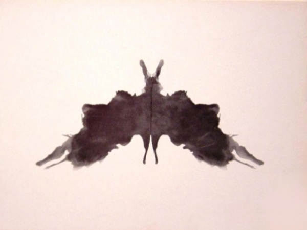 Which word comes to mind when you view this inkblot?