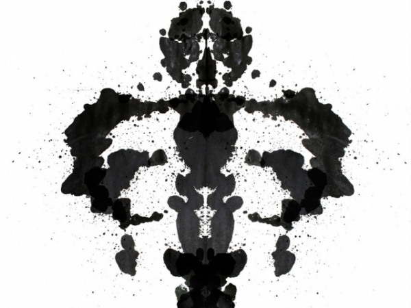 Which word comes to mind when you view this inkblot?