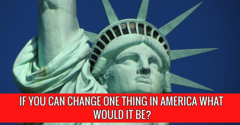 If You Can Change One Thing In America What Would It Be?